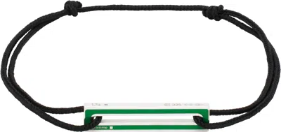 Le Gramme Black Lacquered Cord 'le 1.7g' Bracelet In Green