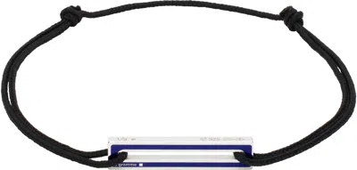 Le Gramme Black Lacquered Cord 'le 1.7g' Bracelet In Royal Blue