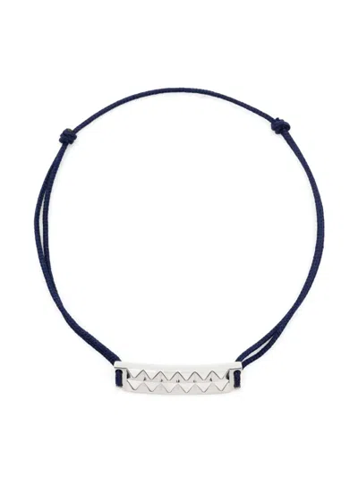 Le Gramme Buff-top Pyramid-guilloché Bracelet In Blue