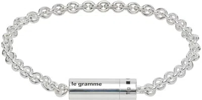 Le Gramme 11g Recycled Sterling Silver Chain Bracelet In Green