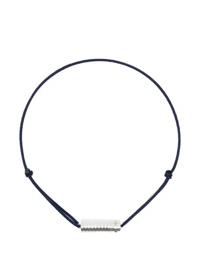 Le Gramme Engraved-logo Bracelet In Black