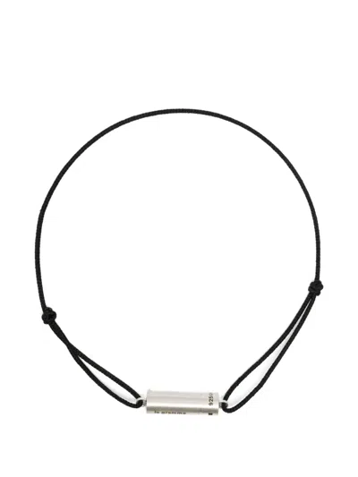 Le Gramme Engraved-logo Bracelet In Black
