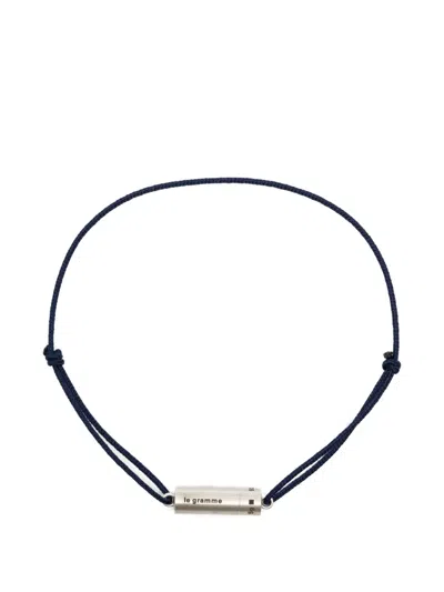 Le Gramme Engraved-logo Bracelet In Blue