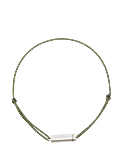 Le Gramme Engraved-logo Bracelet In Green