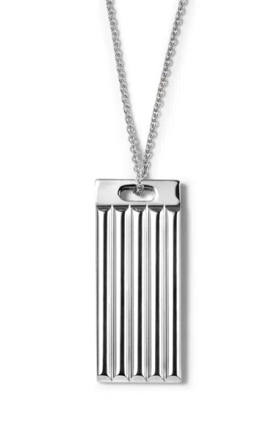 Le Gramme Godron Dog Tag Pendant Necklace In Silver