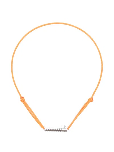 Le Gramme Guilloché Cord Bracelet In Orange
