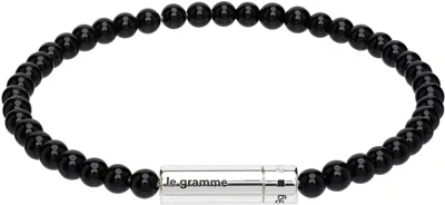 Le Gramme 'le 11g' Onyx Beads Bracelet In Black