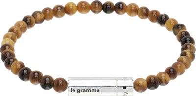 Le Gramme 'le 11g' Tiger Eye Beads Bracelet In Brown