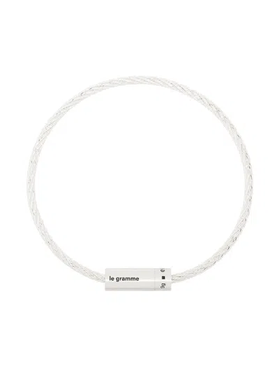 Le Gramme Le 9g Brushed Cable Bracelet In White