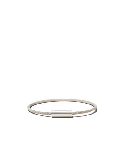 LE GRAMME 9G BRUSHED STERLING SILVER CABLE BRACELET