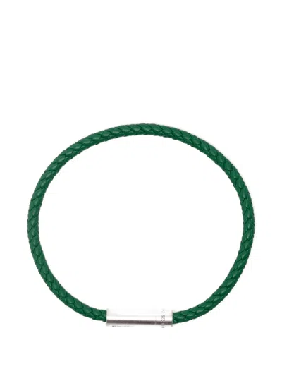 Le Gramme Leather Bracelet In Green