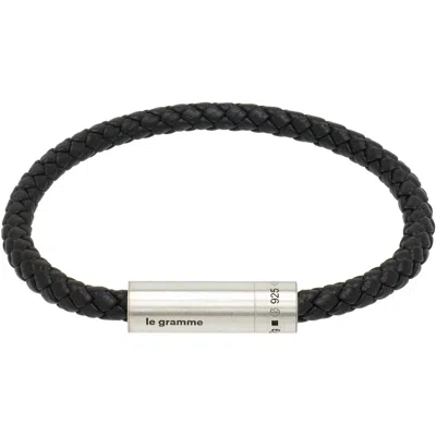 Le Gramme Leather Cable Le 7g Bracelet In Black