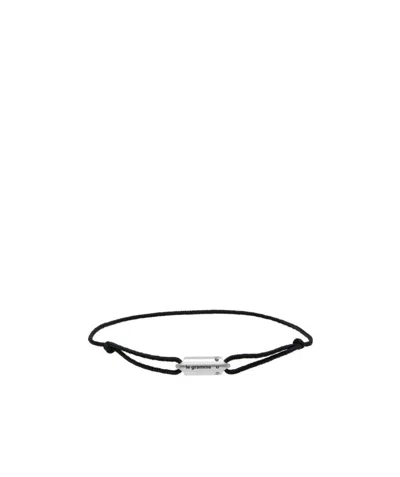 Le Gramme Logo Capsule Cord Bracelet In Black