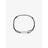 LE GRAMME LE GRAMME MEN'S BLACK ENGRAVED-LOGO STERLING-SILVER AND CORD BRACELET