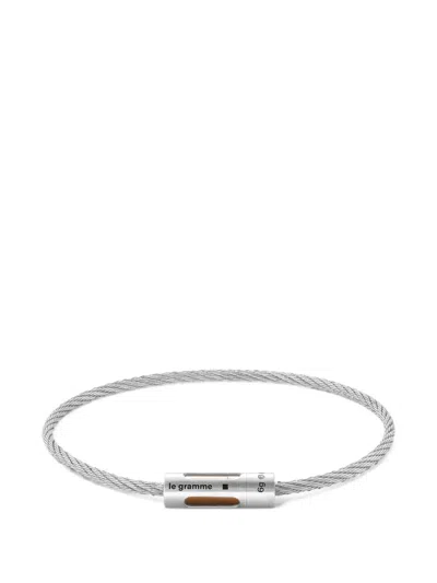 Le Gramme Punched Cable Bracelet In Silber