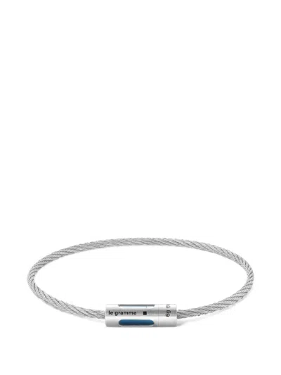 Le Gramme Punched Cable Bracelet In Silber