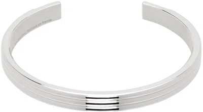 Le Gramme Silver Godron Ribbon 'le 30g' Bracelet