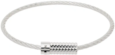 Le Gramme Silver 'le 9g' Pyramid Guilloché Cable Bracelet