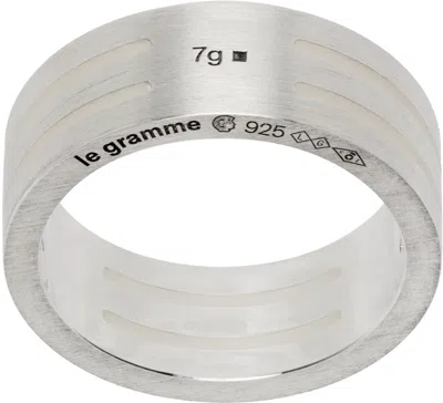LE GRAMME SILVER PERFORATED RIBBON 7G RING