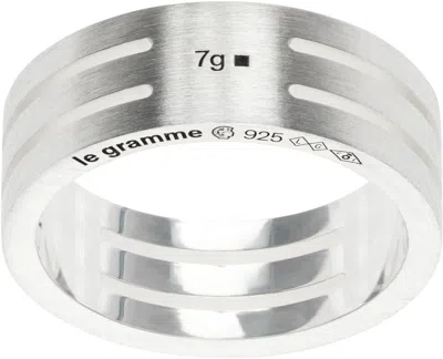 Le Gramme Silver Perforated Ribbon 'la 7g' Ring