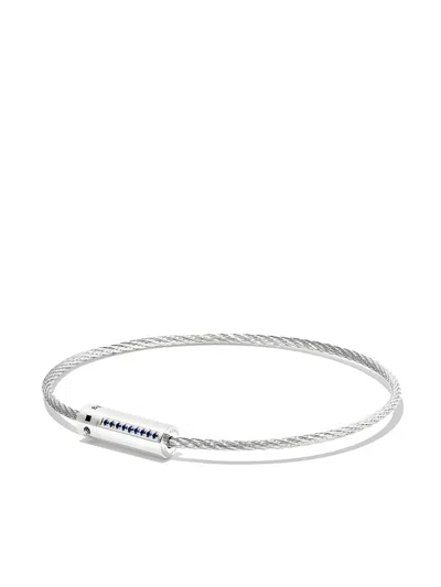 Le Gramme Sterling Silver Cable Sapphire Bracelet