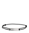 Le Gramme Sterling Silver Godron 5g Cord Bracelet In Black