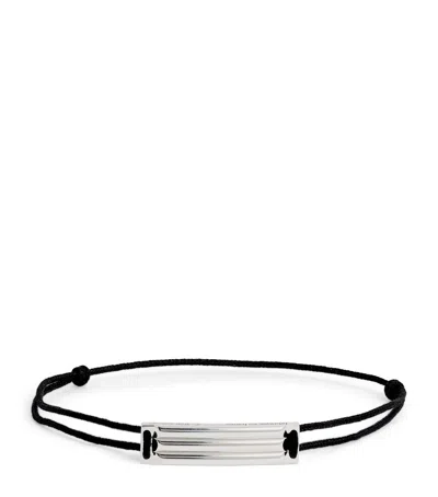 Le Gramme Sterling Silver Godron 5g Cord Bracelet In Black