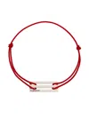 Le Gramme 'le 25/10g' Silver Charm Cord Bracelet In Red