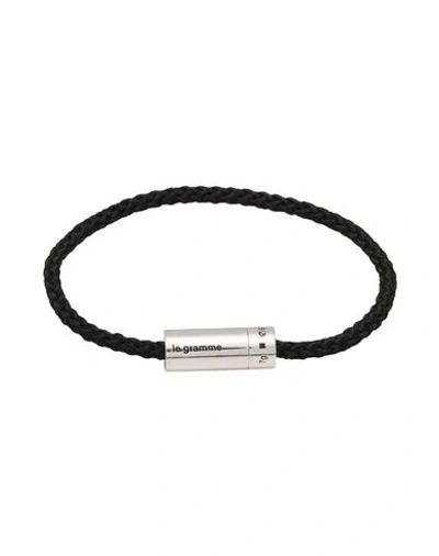 Le Gramme Woman Bracelet Black Size S Textile Fibers, Metal