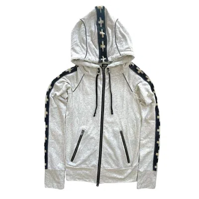 Pre-owned Le Grande Bleu L G B Cross Boxer/pk Piping Fur Hoodie 