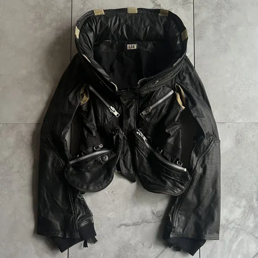 Pre-owned Le Grande Bleu L G B Lgb Leather Bono 2 Jacket In