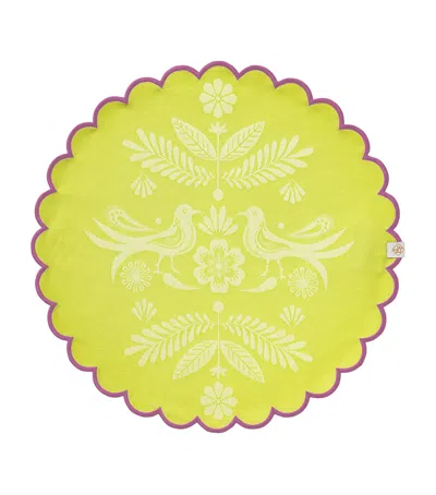 Le Jacquard Français Cotton Alegria Round Placemat In Green