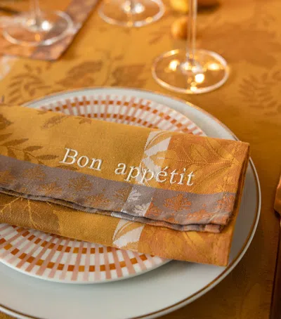 Le Jacquard Français Cotton Manor Lane Napkin In Orange