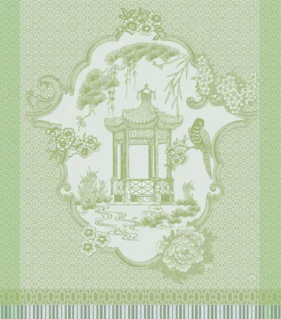 Le Jacquard Français Cotton Promenade Impériale Tea Towel In Green