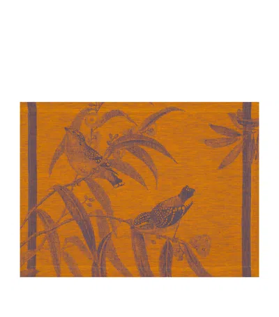 Le Jacquard Français X Quinsaï Linen Volière Placemat In Yellow