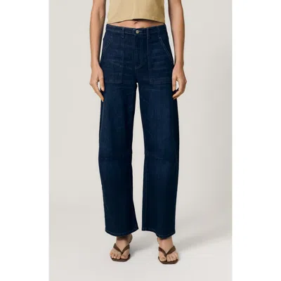Le Jean Ankle Barrel Utility Jeans In Blue