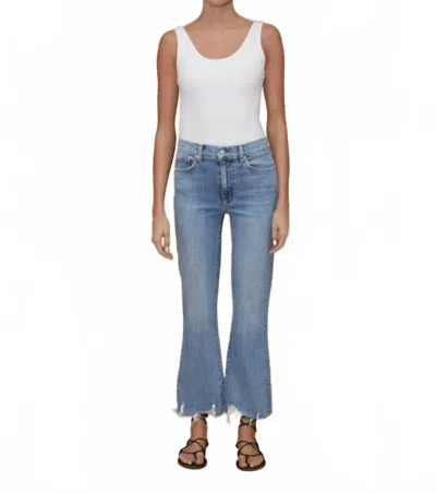 Le Jean Bella Crop Flare Jeans In Beach House In Blue