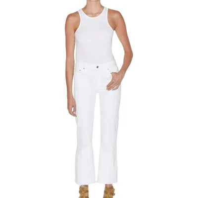 Le Jean Bella Crop Flared Jeans In White