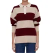 Le Jean Cashmere Polo Sweater Rugby Stripe In Multi