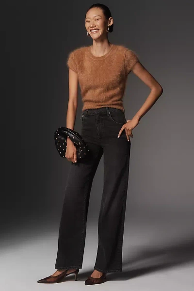 Le Jean Cinched High-rise Wide-leg Jeans In Black