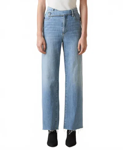 Le Jean Cinched Waist Slim Jean In Serenity In Blue