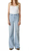 Le Jean Coco Wide Leg Jeans In Sweet Water In Blue