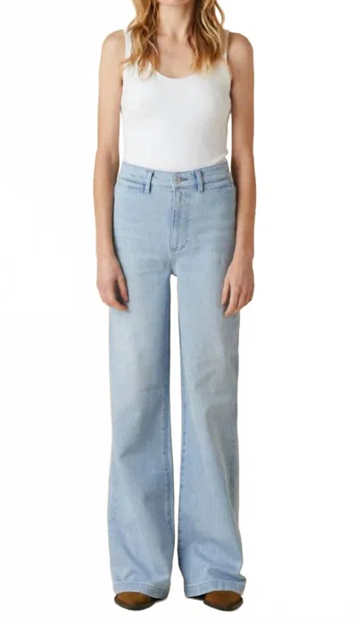 Le Jean Coco Wide Leg Jeans In Sweet Water In Blue