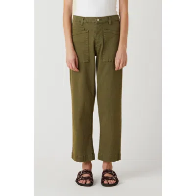 Le Jean Colette Patch Pocket Ankle Pants In Army Green