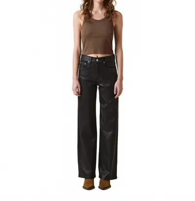 Le Jean Column High Rise Jean In Black Coated
