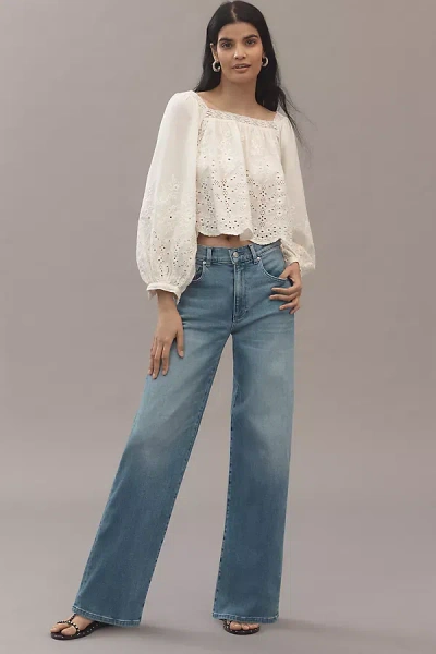 Le Jean Column High-rise Wide-leg Jeans In Blue