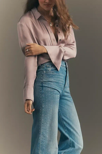 Le Jean Column High Rise Wide Leg Jeans In Blue