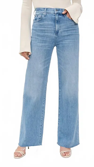 Le Jean Column High-rise Wide-leg Jean In Blue Crush