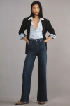 Le Jean Column High-rise Wide-leg Jeans In Blue