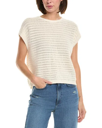 Le Jean Crochet Linen-blend Muscle T-shirt In White